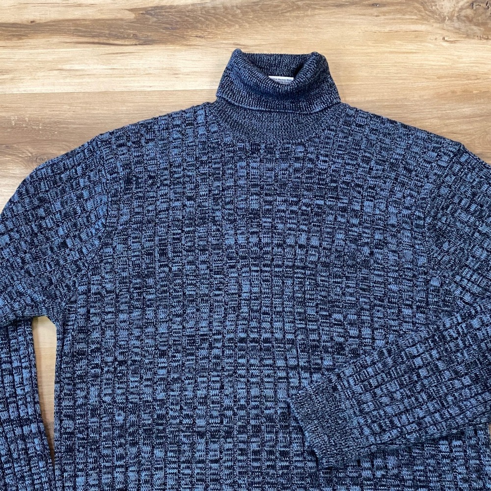 Irvine Park Turtleneck Sweater Mens XL Blue Waffle Knit Heritage Classic Blue